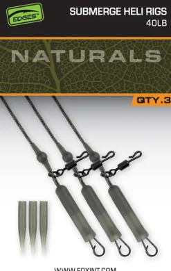 FOX Carp EDGES Naturals Submerge Heli Rig Leaders 30lb