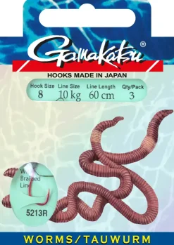 Gamakatsu Booklet Worm 5213R 60cm #1 0,20mm