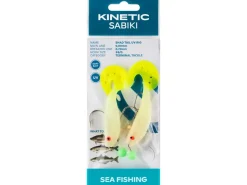 Kinetic Sabiki Shad Tail UV #6/0 130cm Glow Yellow