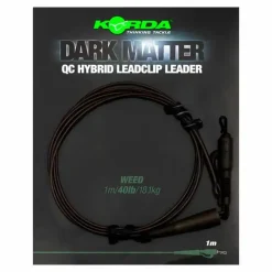 Korda Dark Matter Leader QC Hybrid Clip 100cm 40lb Weed