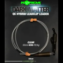 Korda Dark Matter Leader QC Hybrid Clip 100cm 40lb Weed