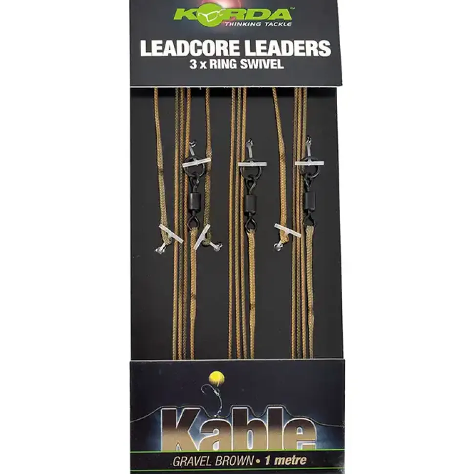 Korda Leadcore Leader Ring Swivel 100cm Weed/Silt