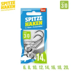 Lieblingsköder Jigköpfe Spitze Haken #3/0 14g
