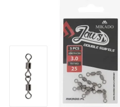 Mikado Wirbel Jaws Dbl. Swivels 25kg 5Stk.
